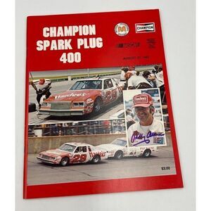 Bobby Allison Signed Program Champion Spark Plug 400 1982